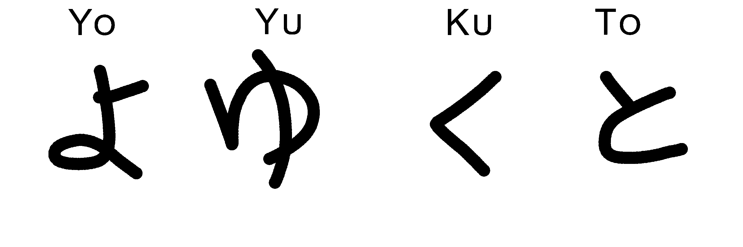 (Japanisches Hiragana, Silbenschrift, eigenständiges Zeichen pro Silbe)